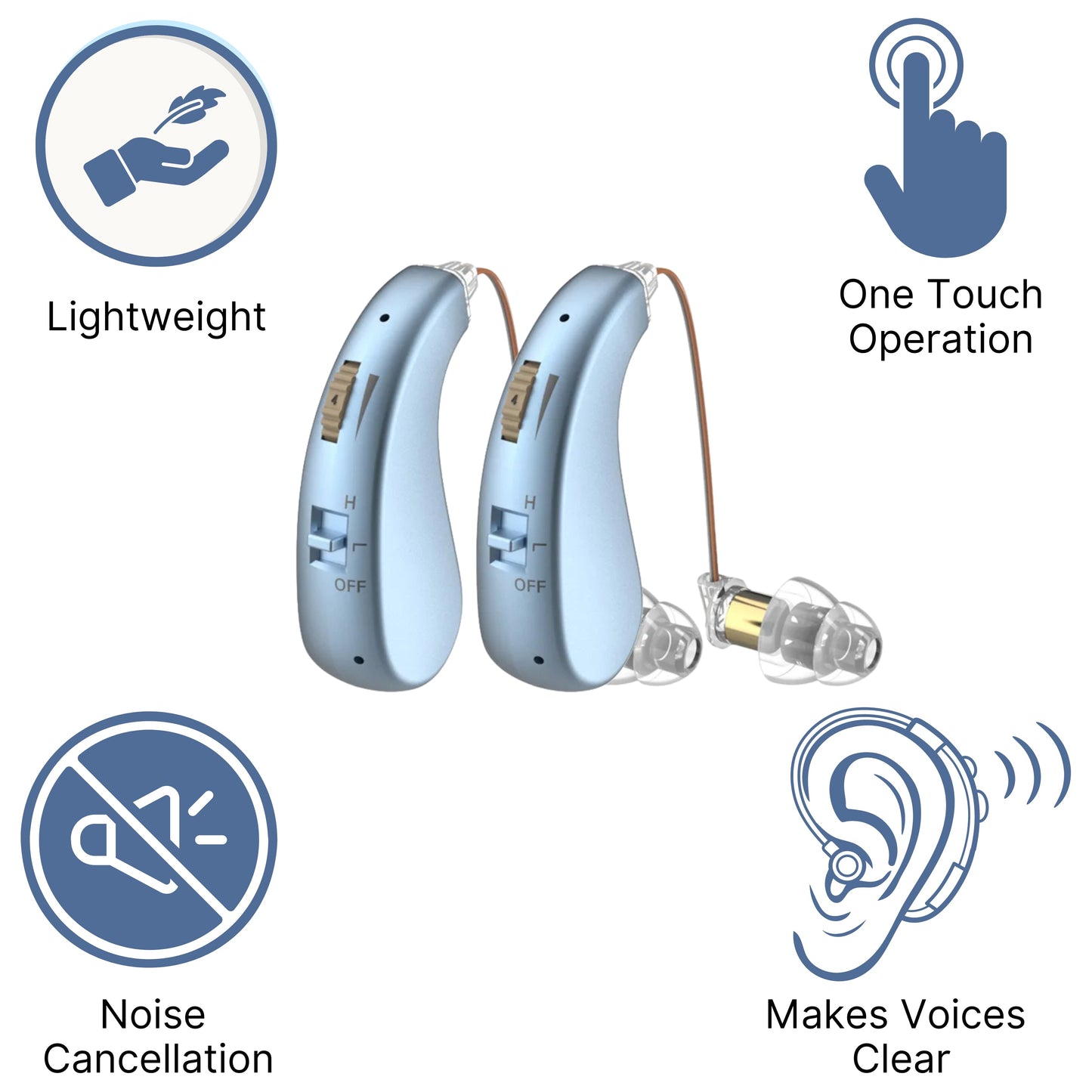 HeaSouls™️ ClearSound Rechargeable Hearing Aids (Pair Of 2)